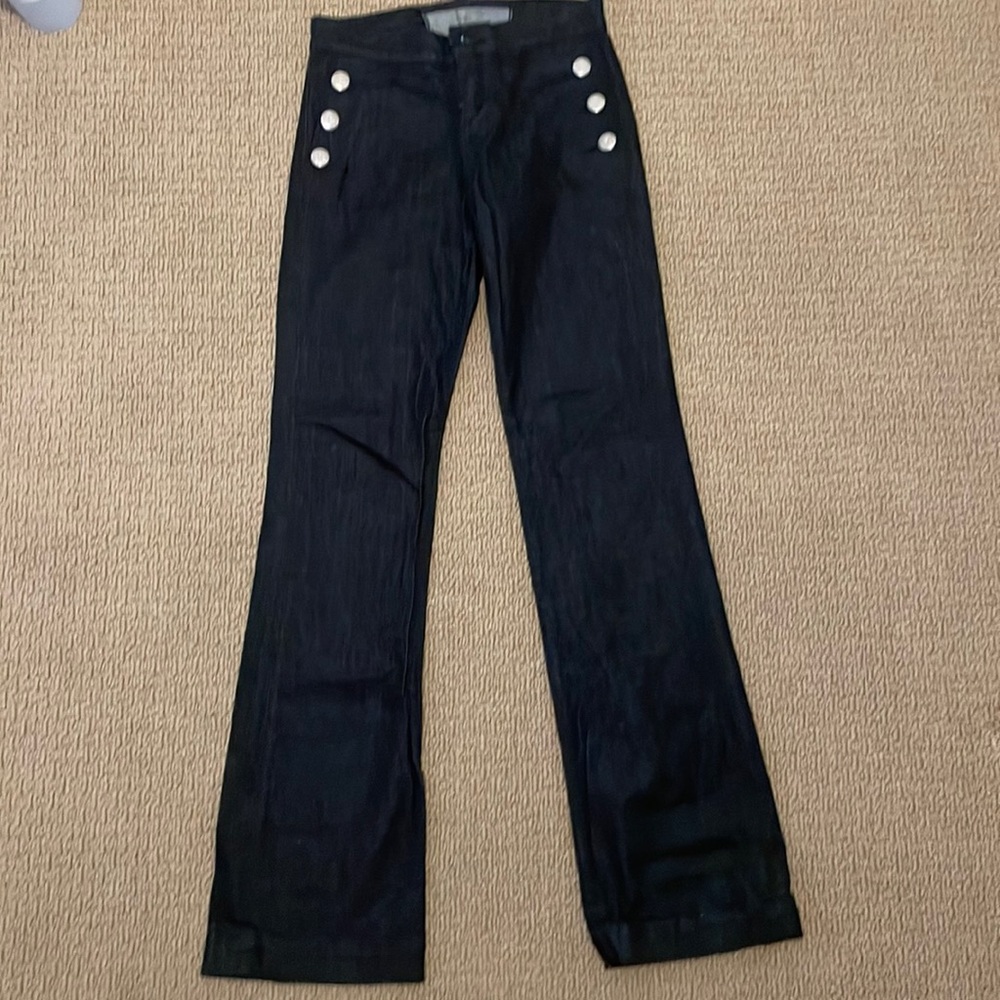 Del forte dark wash,wide leg jeans with button detail 28. Excellent condition